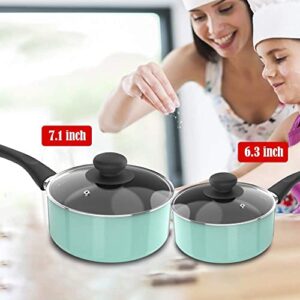 MOSTA Aluminum Alloy Non-Stick Cookware Set, Pots and Pans - 8-Piece Set (Turquoise)