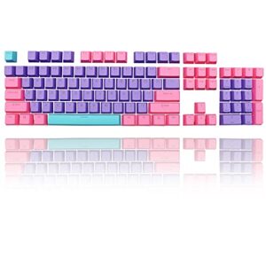 Ussixchare Backlit Keycaps 60 Percent 87/104 PBT Key Caps Set for 60% Mechanical Gaming Keyboard Gateron Kailh MX Switches (Violet)