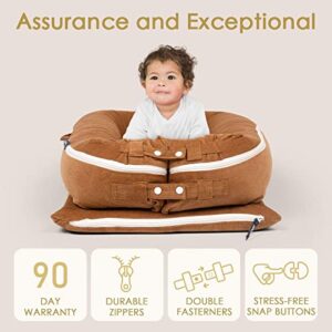 MEXXI Corduroy Baby Nest Cover for Dockatot Deluxe+ Docks Hypoallergenic Cotton Newborn Lounger Cover | (Cover Only) (Brown)