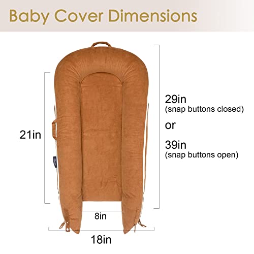 MEXXI Corduroy Baby Nest Cover for Dockatot Deluxe+ Docks Hypoallergenic Cotton Newborn Lounger Cover | (Cover Only) (Brown)