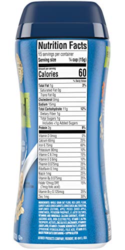 Gerber Cereal for Baby Power Blend Baby Cereal, Probiotic with Oatmeal, Lentil, Carrots & Apples, Made with Whole Grains & Plant Protein, 8 OZ Canister (Pack of 3)