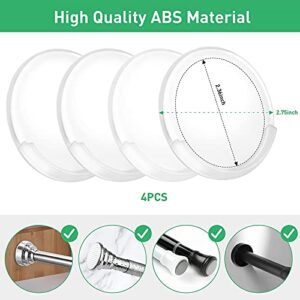 AYAYASTORY Adhesive Shower Curtain Rod Holder,No Slippage Wall Mount Retainer of Shower Rod for bathroom,Heavy Duty Tension Rod brackets No Drilling(Shower Curtain Rod Not Included) (4 Pack)