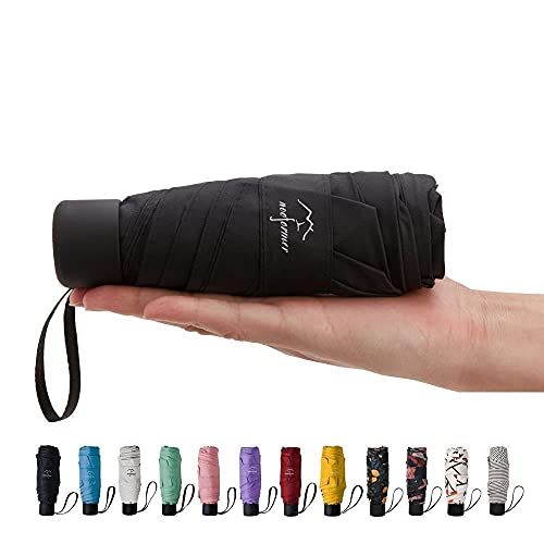 NOOFORMER mini Travel sun&rain Umbrella - Lightweight Compact Parasol Umbrellas with 95% UV Protection for Men Women Multiple Colors