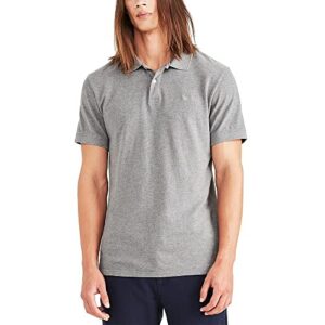 Dockers Men's Slim Fit Short Sleeve Performance Pique Polo, Gray Heather, Large