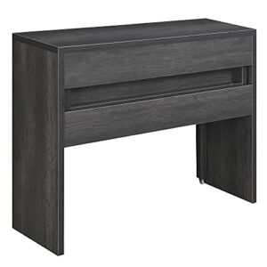 Convenience Concepts Newport JB Console/Sliding Desk with Drawer and Riser, Charcoal Gray