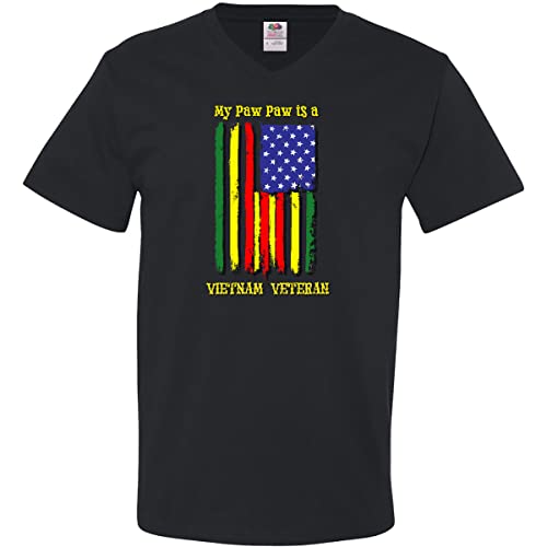 inktastic My Paw Paw is a Vietnam Veteran Men's V-Neck T-Shirt Small Black 38f83