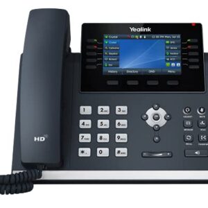 Yealink T46U IP Phone, 16 VoIP Accounts. 4.3-Inch Color Display. Dual USB 2.0, Dual-Port Gigabit Ethernet, 802.3af PoE, Power Adapter Not Included (SIP-T46U) (Renewed)