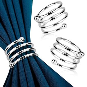 8pcs napkin ring kitchen table set - silverware napkin rings for table setting kitchen table thanksgiving napkin rings - napkin holder kitchen set dining table for wedding dinner table decor simple