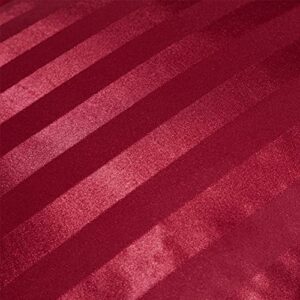 RevenRella 3 Piece Satin Duvet Cover Set Bedding Sets Italian Style 1800 Series Luxury Rich Silk Silky Super Soft Stripes Hidden Zipper Closure Reversible Wrinkle Free Honeymoon(Burgundy, King)