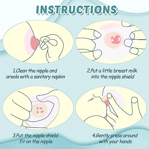 12 Pieces Nipple Shields 20 mm Contact Nipple Protector Breastfeeding Everters with Clear Carrying Case Silicone Nipple Extender Made Without BPA for Latch Difficulties or Flat or Inverted Nipples