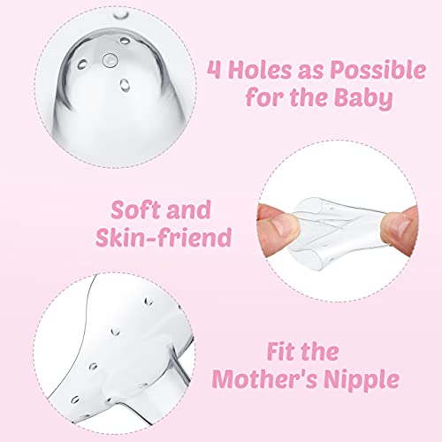 12 Pieces Nipple Shields 20 mm Contact Nipple Protector Breastfeeding Everters with Clear Carrying Case Silicone Nipple Extender Made Without BPA for Latch Difficulties or Flat or Inverted Nipples