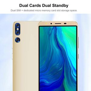 Unlocked Android Smartphone, 5.72in HD Full Screen 512MB ROM 4GB RAM Ultra Thin Mobile Phone Dual SIM Face Unlock Cellphone for Android OS 4.4, 2MP Rear Camera 1800mah Battery 3G Unlocked Cell Phone