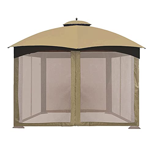 CoastShade Universal Replacement Canopy Mosquito Netting Screen Sidewalls Height 7FT for 8x8 or 10x10 or 10x12 Gazebo Canopy,Beige