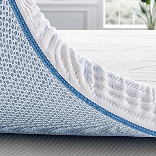 BedStory 2 Inch Premium Memory Foam Mattress Topper, Queen Size Gel Infused Bed Toppers, Soft Foam Pad with Removable Cover