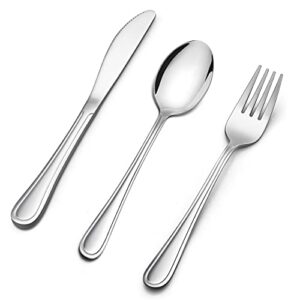 lianyu 15-piece kids silverware set, stainless steel toddler utensils flatware set, child cutlery tableware set for 5, include knife fork spoon, mirror finished, dishwasher safe