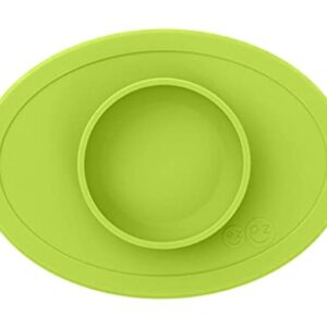 ezpz Tiny Collection Set (Lime) - 100% Silicone Cup, Spoon & Bowl with Built-in Placemat for First Foods + Baby Led Weaning + Purees - Designed by a Pediatric Feeding Specialist - 6 Months+