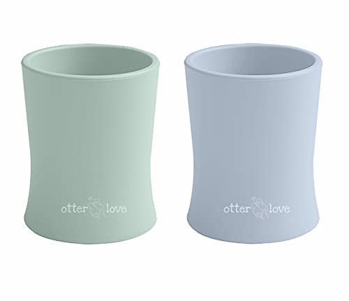 otterlove Silicone Baby & Toddler Training Cup - Pediatric OT Approved - 100% Platinum Pure LFGB Silicone - Unbreakable - Plastic Free - Tiny Cup Perfect for Baby Led Weaning