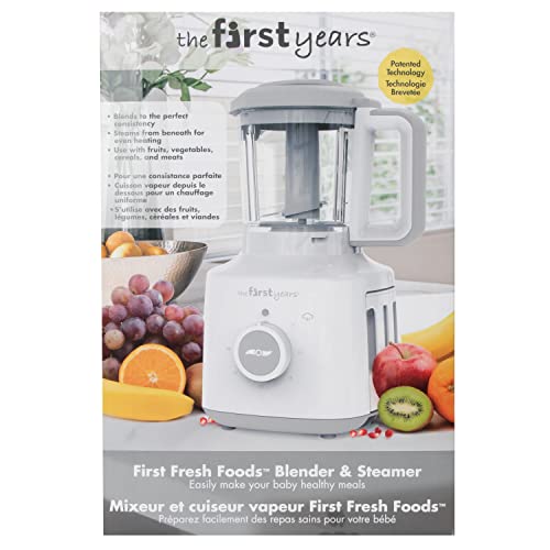 The First Years First Fresh Foods Blender & Steamer 2 in 1 - Baby Food Maker for Healthy Homemade Baby Food – Easy-to-Clean Baby Food Processor – Dishwasher safe –3.5 Cup Capacity