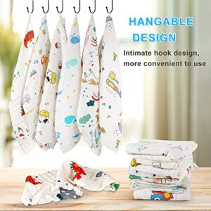 JULBEAR 6 Pack Burp Cloths for Baby, Toddler Burp Cloths Large 20 ×10 Inches Organic Cotton Muslin Burp Cloths for Boys & Girls, Newborn Towel Absorbent Burping Rag