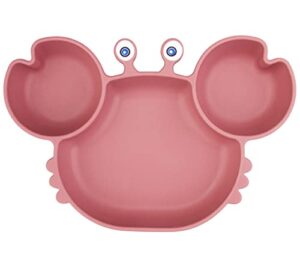 silicone suction plate for toddlers - self feeding training divided plate dish and bowl for baby and toddler, fits for most highchairs trays, bpa free microwave dishwasher safe