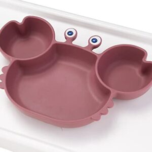 Silicone Suction Plate for Toddlers - Self Feeding Training Divided Plate Dish and Bowl for Baby and Toddler, Fits for Most Highchairs Trays, BPA Free Microwave Dishwasher Safe