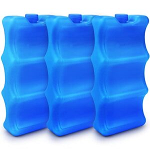 isusser pack of 3 reusable ice packs for breastmilk storage, bottle ice packs for breastfeeding mom, blue