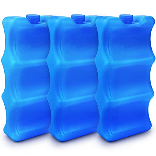 ISUSSER Pack of 3 Reusable Ice Packs for Breastmilk Storage, Bottle Ice Packs for Breastfeeding Mom, Blue