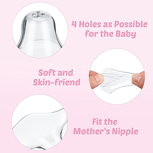 8 Pieces Nipple Cover for Nursing Newborn, Contact Nipple Protector 24 mm 15 mm Nipple Everters with Clear Carrying Case Silicone Nipple Extender for Breastfeeding, Flat or Inverted Nipples