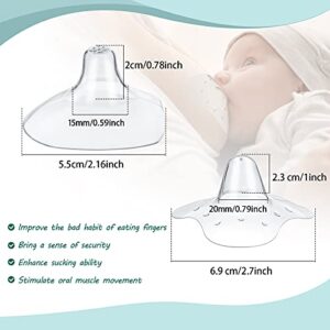 8 Pieces Nipple Cover for Nursing Newborn, Contact Nipple Protector 24 mm 15 mm Nipple Everters with Clear Carrying Case Silicone Nipple Extender for Breastfeeding, Flat or Inverted Nipples