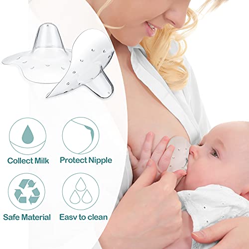 8 Pieces Nipple Cover for Nursing Newborn, Contact Nipple Protector 24 mm 15 mm Nipple Everters with Clear Carrying Case Silicone Nipple Extender for Breastfeeding, Flat or Inverted Nipples