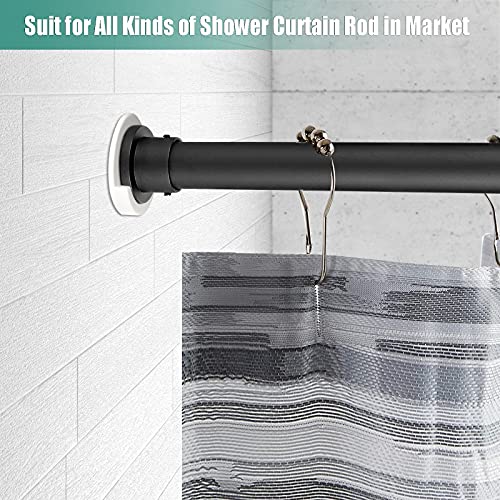 CANRAY Shower Curtain Rod Holders for Wall | Adhesive Shower Tension Rod Mount brackets | No Drilling | Stick On | 2 Pack, White (Shower Curtain Rod Not Included)