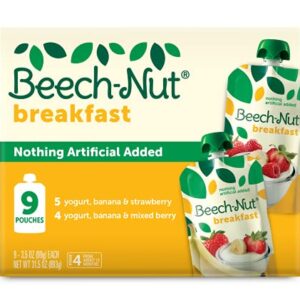 Beech-Nut Stage 4 Breakfast Baby Food Pouches Variety Pack (9 count, 3.5 oz pouches)