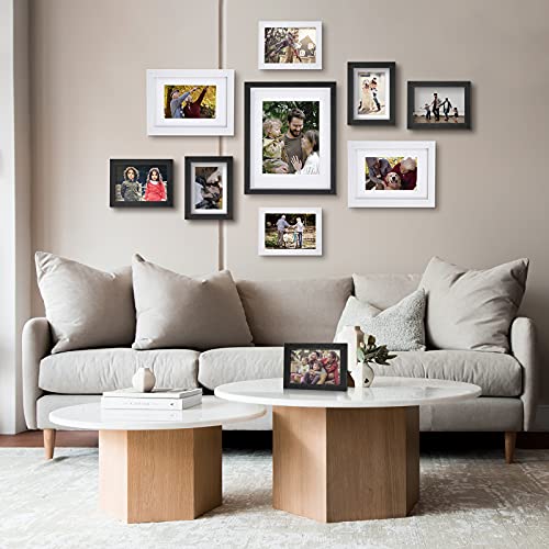 Nacial Picture Frames 5x7 inch Set of 4, White Photo Frame, Display 4x6 Photo with Mat, Display 5x7 photo without Mat, Picture Frames Collage for Wall or Tabletop