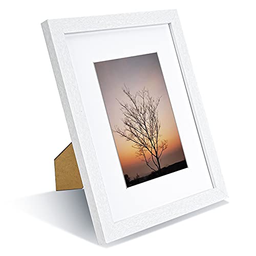 Nacial Picture Frames 5x7 inch Set of 4, White Photo Frame, Display 4x6 Photo with Mat, Display 5x7 photo without Mat, Picture Frames Collage for Wall or Tabletop