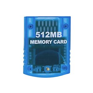 mcbazel 512mb (8192 blocks) memory card for gamecube and wii console - blue