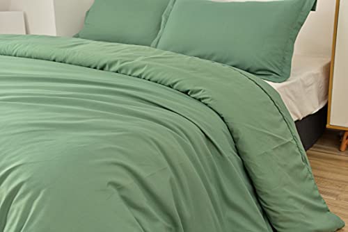 Colourful Snail Duvet Cover 2 Piece Set, Ultra Soft Double Brushed Microfiber Comforter Cover with Zipper Closure and Corner Ties, Twin, Green