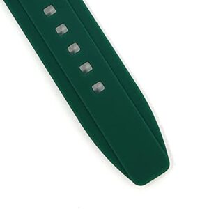 Bandini Silicone Watch Bands - Curved End - Embossed Rubber Replacement Watch Straps for Seiko, Omega and Rolex Watches with Round Cases - Waterproof - Stainless Steel Buckle - (Green, 20mm)