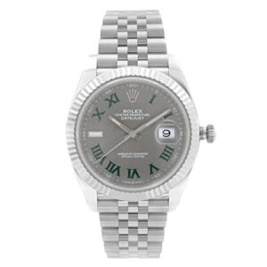 rolex datejust 41 slate dial automatic men's steel and white gold jubilee watch 126334gyro