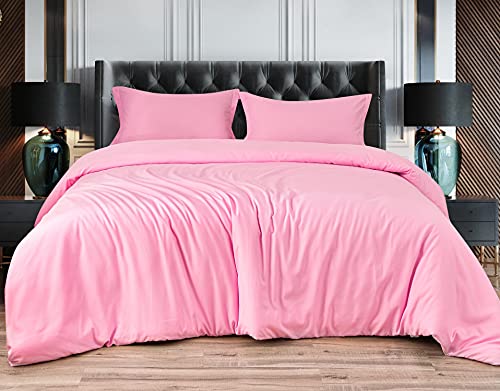 Colourful Snail Duvet Cover 3 Piece Set, Ultra Soft Double Brushed Microfiber Comforter Cover with Zipper Closure and Corner Ties, Queen, Pink