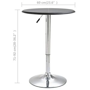 NusGear Bar Table Black Ø23.6 MDF Top with Chromed Steel Frame, Height-Adjustable (28" - 36.2")