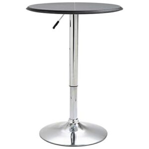 nusgear bar table black Ø23.6 mdf top with chromed steel frame, height-adjustable (28" - 36.2")