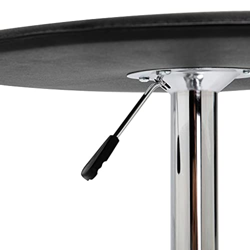 NusGear Bar Table Black Ø23.6 MDF Top with Chromed Steel Frame, Height-Adjustable (28" - 36.2")