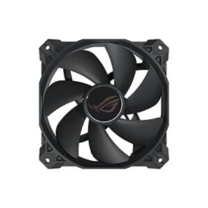 asus rog strix xf120 whisper-quiet, 4-pin pwm fan for pc cases, radiators or cpu cooling (120mm, up to 400,000 hours lifespan, magnetic-levitation, 1800rpm, 5 years warranty)