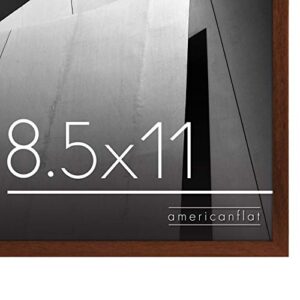Americanflat 8.5x11 Picture Frame in Mahogany - Thin Border Photo Frame with Shatter Resistant Glass - Horizontal and Vertical Formats for Wall and Tabletop