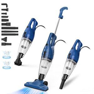 tc-junesun stick vacuum cleaner, 11 in 1 lightweight corded vac with handheld, 400w 15kpa powerful suction small dorm vacuum cleaner portable with hepa filters,for sofa, curtains, hard floor, pet hair