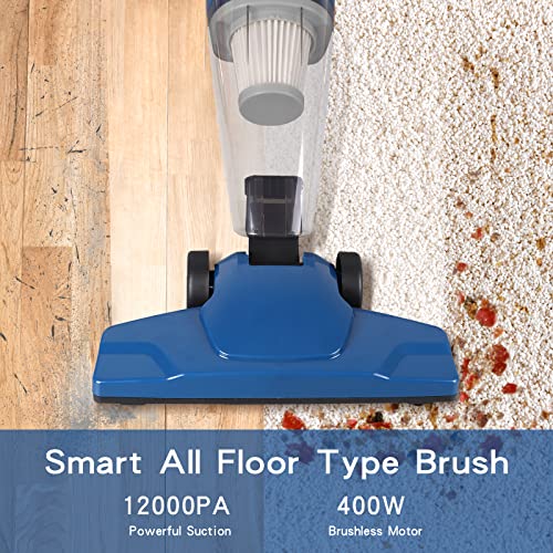 TC-JUNESUN Stick Vacuum Cleaner, 11 in 1 Lightweight Corded Vac with Handheld, 400W 15kpa Powerful Suction Small Dorm Vacuum Cleaner Portable with HEPA Filters,for Sofa, Curtains, Hard floor, Pet Hair