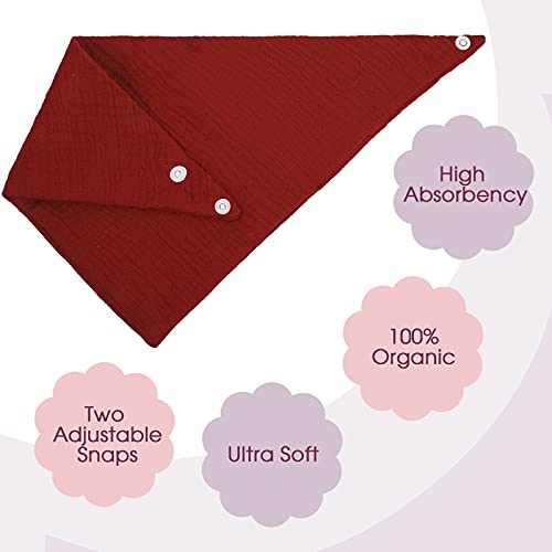 Muslin Baby Bandana Bibs Breathable Baby Drool Bibs, Absorbent Soft Snap Drool Bibs for Baby Girls and Boys, Adjustable Bibs for Newborn 0-24 Months Infant (8 Pieces)