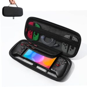 carrying case for switch split pad pro - iofeiwak hard shell case for nintendo switch + hori split pad pro & binbok & nexigo joy pad controllers - support 20 game slots / button protection/ large capacity