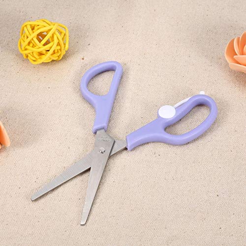 Baby Food Scissors,Baby Food Scissors,Portable Stainless Steel Scissor Children Safety Food Cutter with Cover for Baby Infant Complementary Food(Purple)