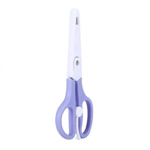 Baby Food Scissors,Baby Food Scissors,Portable Stainless Steel Scissor Children Safety Food Cutter with Cover for Baby Infant Complementary Food(Purple)